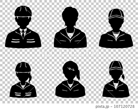 Silhouette illustration set of men and women in work clothes black 107120728