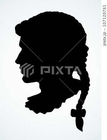 Vintage french wig. Vector drawing Vintage french wig. Vector drawing 107120781