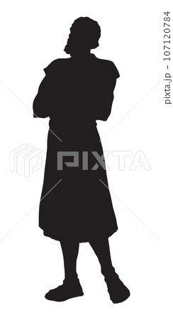Shepherd holding a lamb. Vector drawing Shepherd holding a lamb. Vector drawing 107120784