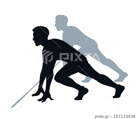 The man at the start. Vector drawing 107120836
