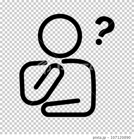 A simple icon of a worried person. People who have doubts. vector. 107120890