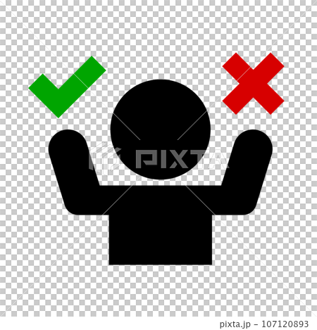 Cross mark and check mark Stock Vector