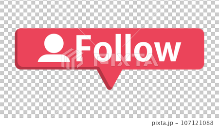 フォローの吹き出しロゴ。ベクター。 107121088