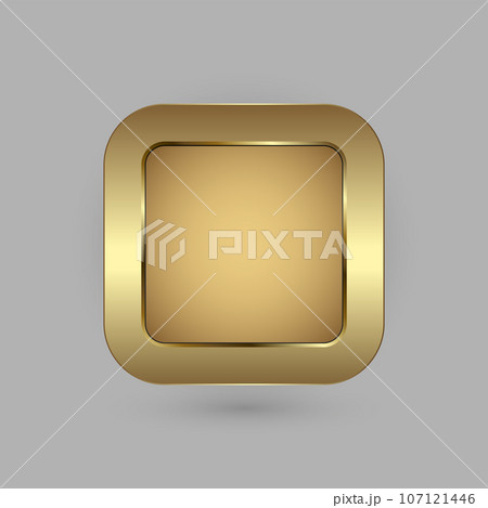 Luxury Golden Retro vintage frame vector illustration for iron web button on dark gradient background used in multipurpose Infographic design vector, illustration template 107121446