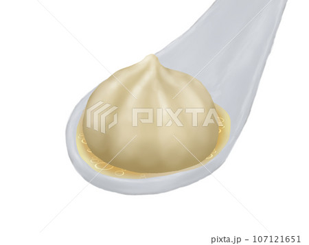 レンゲに乗せた小籠包のイラスト 107121651