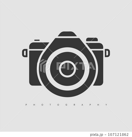 Modern abstract vector camera logo template. Photography logotype Modern abstract vector camera logo template. Photography logotype 107121862