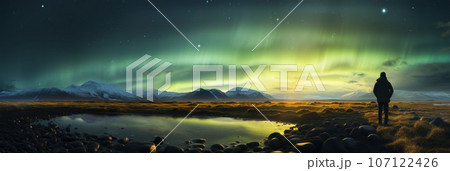 Beautiful colorful northern lights Beautiful colorful northern lights 107122426