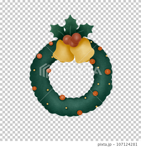 Drawing cute bunch of holly branches for Christmas no background 107124281