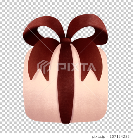 gift box with big red bow for Christmas, no background gift box with big red bow for Christmas, no background 107124285