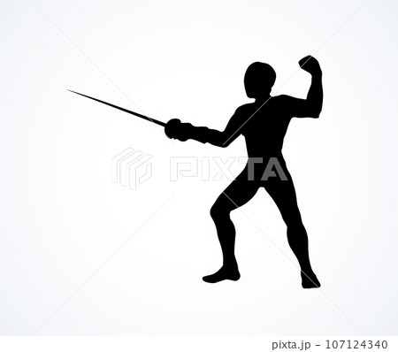 Fencing. Vector drawing 107124340