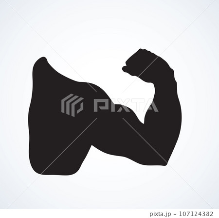 Fist and biceps. Vector drawing 107124382