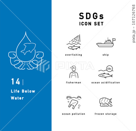 SDGsのラインアイコンセット SDGsのラインアイコンセット 107126768