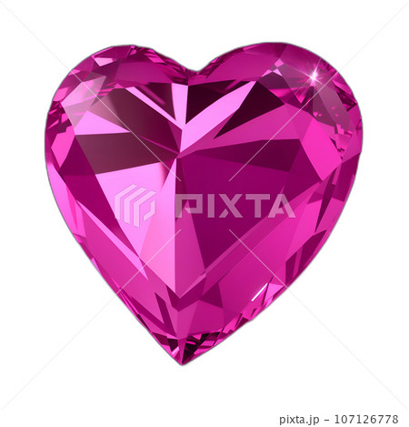ハート形のピンクサファイア（斜め） AI画像 107126778