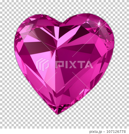ハート形のピンクサファイア（斜め） AI画像 107126778