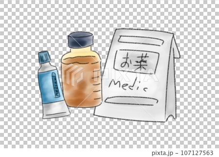健康を守るお薬のイラスト 健康を守るお薬のイラスト 107127563
