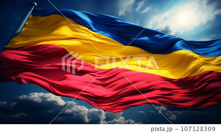 Romanian flag. High quality photo 107128309