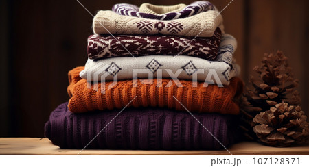 New Year's cozy knit sweaters for family nights out. High quality photo 107128371