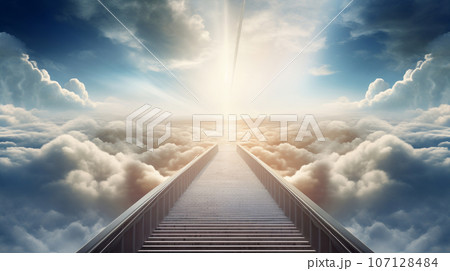 The Road to Heaven for Religious People. High quality photo 107128484