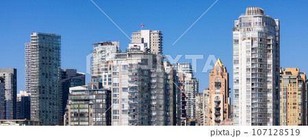 Residential Buildings in Downtown Vancouver, BC, Canada. Sunny Summer Day 107128519