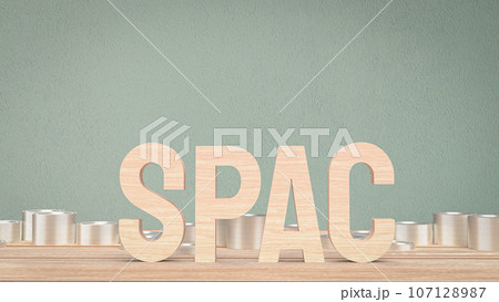 The wood spac on table for business concept 3d rendering 107128987