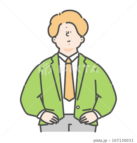 男性のビジネスパーソンのイラスト 107130031