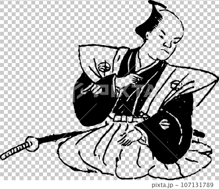 A samurai who points his finger and gives instructions. A samurai who points his finger and gives instructions. 107131789