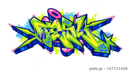 Colorful Abstract Urban Graffiti Street Art Word Lettering Vector Illustration Template Element Colorful Abstract Urban Graffiti Street Art Word Lettering Vector Illustration Template Element 107131886