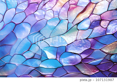 ステンドグラスのような青いグラデーション背景-Generative AIの