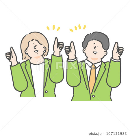 男性と女性のビジネスパーソンのイラスト 107131988