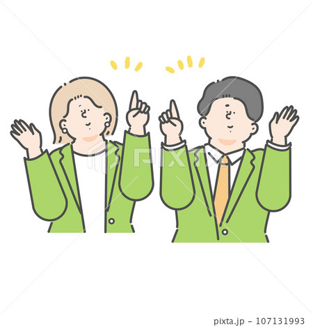 男性と女性のビジネスパーソンのイラスト 107131993