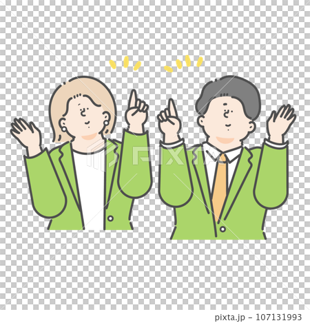 男性と女性のビジネスパーソンのイラスト 107131993