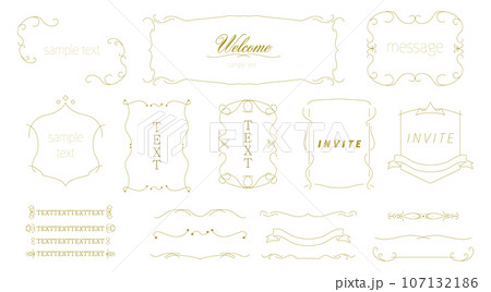 洋風フレーム、エンブレム風、ライン 107132186