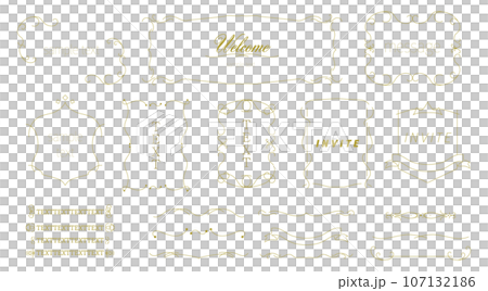 洋風フレーム、エンブレム風、ライン 107132186