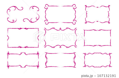 クレヨン風　洋風フレームセット 107132191