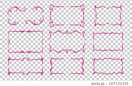 クレヨン風　洋風フレームセット 107132191