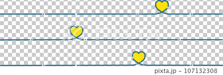 simple yellow heart blue line frame 107132308