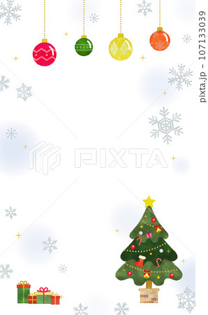 クリスマスツリーとオーナメントのイラスト 107133039