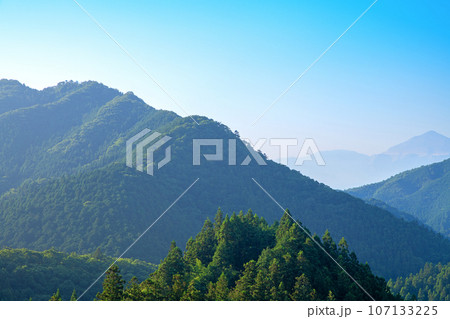 上日野沢東屋付近からの眺め　武甲山　秩父連山の風景　皆野町 107133225