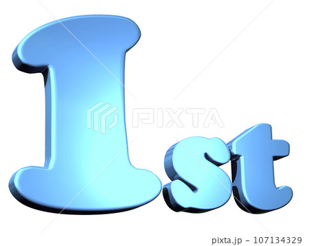 3DCG文字「1st /1番目」ブルー,青のイラスト素材 [107134329] - PIXTA