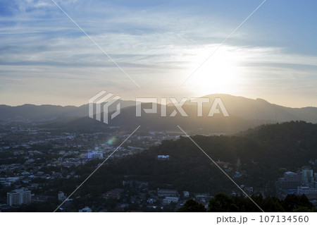 Sunset over mountains in Phuket, Thailand Sunset over mountains in Phuket, Thailand 107134560