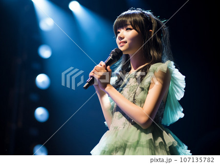 AIイラスト、ステージで歌う女性 AIイラスト、ステージで歌う女性 107135782