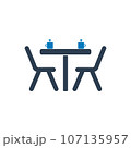 Business Meeting Place Icon. With Table, Chair and Coffee Mug Symbols. Editable Flat Vector Illustration. 107135957
