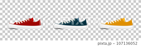Simple sneaker illustration set 107136052