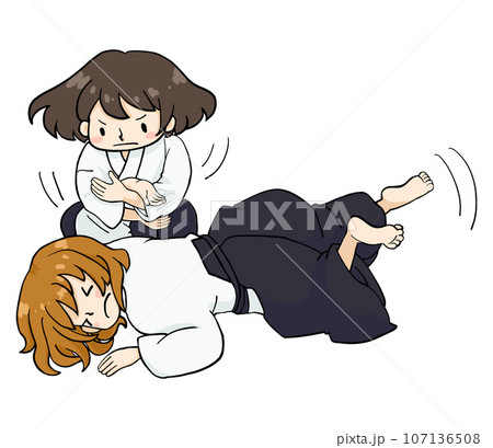 合気道をする女の子 107136508