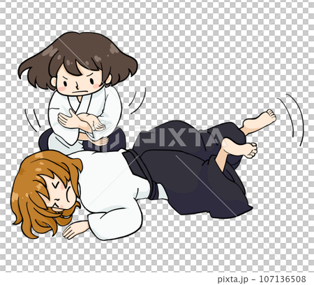 合気道をする女の子 107136508