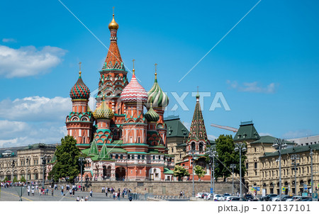 St. Basil's Cathedral on Red Square in the Russian capital. St. Basil's Cathedral on Red Square in the Russian capital. 107137101