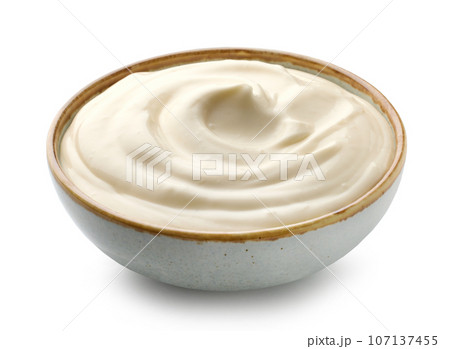 bowl of sour cream dip sauce bowl of sour cream dip sauce 107137455