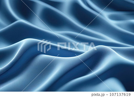 Three dimensional render textile of blue wavy pattern 107137619