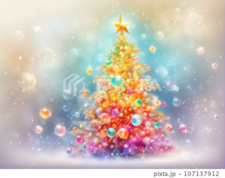 Colorful bubbles christmas tree theme 107137912