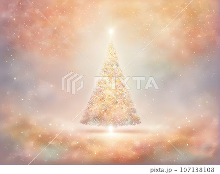Christmas tree made of many small triangles in white background 107138108